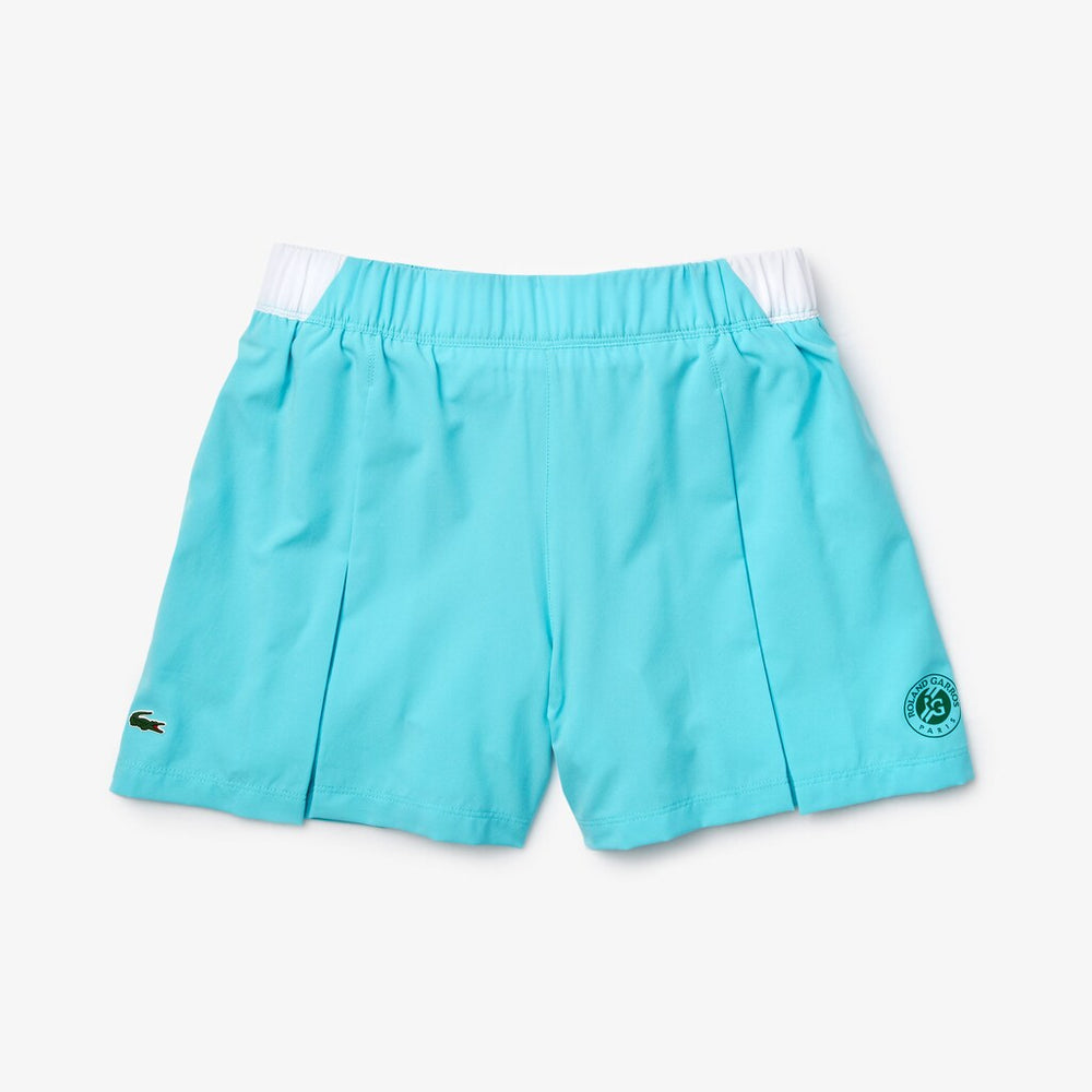 Womens Wo  SPORT Roland Garros Culotte Skirt | Lacoste Turquoise / White / Green • Yp2
