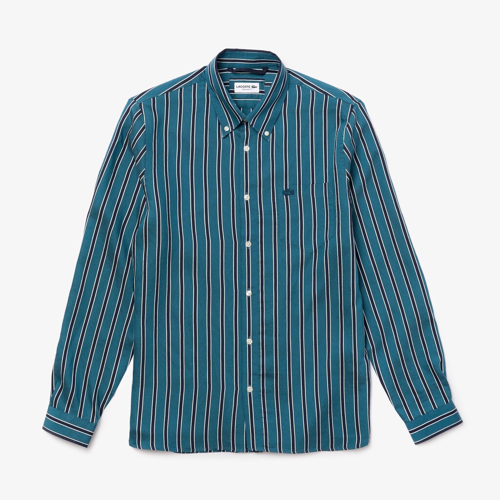 Mens   Lightweight Striped Shirt | Lacoste Navy Blue / White • Wx9