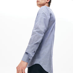 Mens   Printed Cotton Poplin Shirt | Lacoste Navy Blue • 423