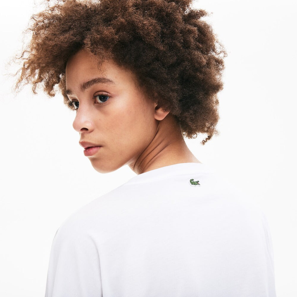 Womens Wo  Art-Print Cotton T-Shirt | Lacoste White • 001