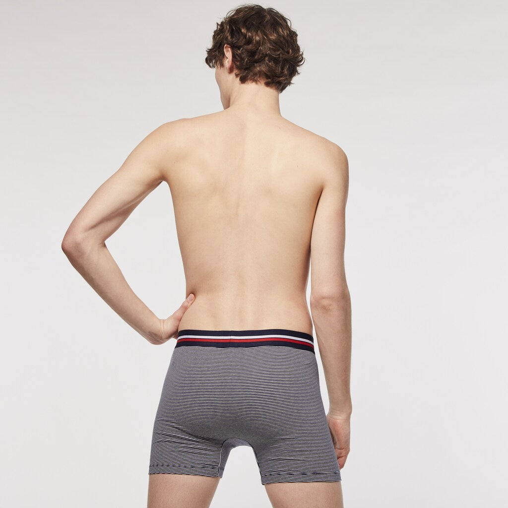 Mens Pack Of 3 Casual Long Boxers | Lacoste Navy Blue / White • 525