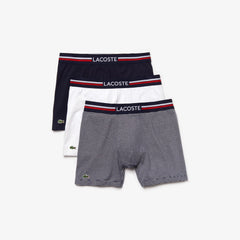 Mens Pack Of 3 Casual Long Boxers | Lacoste Navy Blue / White • 525