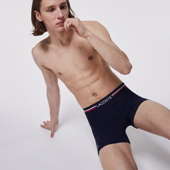 Mens Pack Of 3 Casual Boxers | Lacoste Navy Blue / Grey Chine / Red • W34