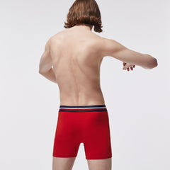 Mens Pack Of 3 Casual Boxers | Lacoste Navy Blue / Grey Chine / Red • W34