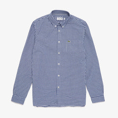 Mens   Regular Fit Cotton Shirt | Lacoste Light Blue / Navy Blue • Wx1