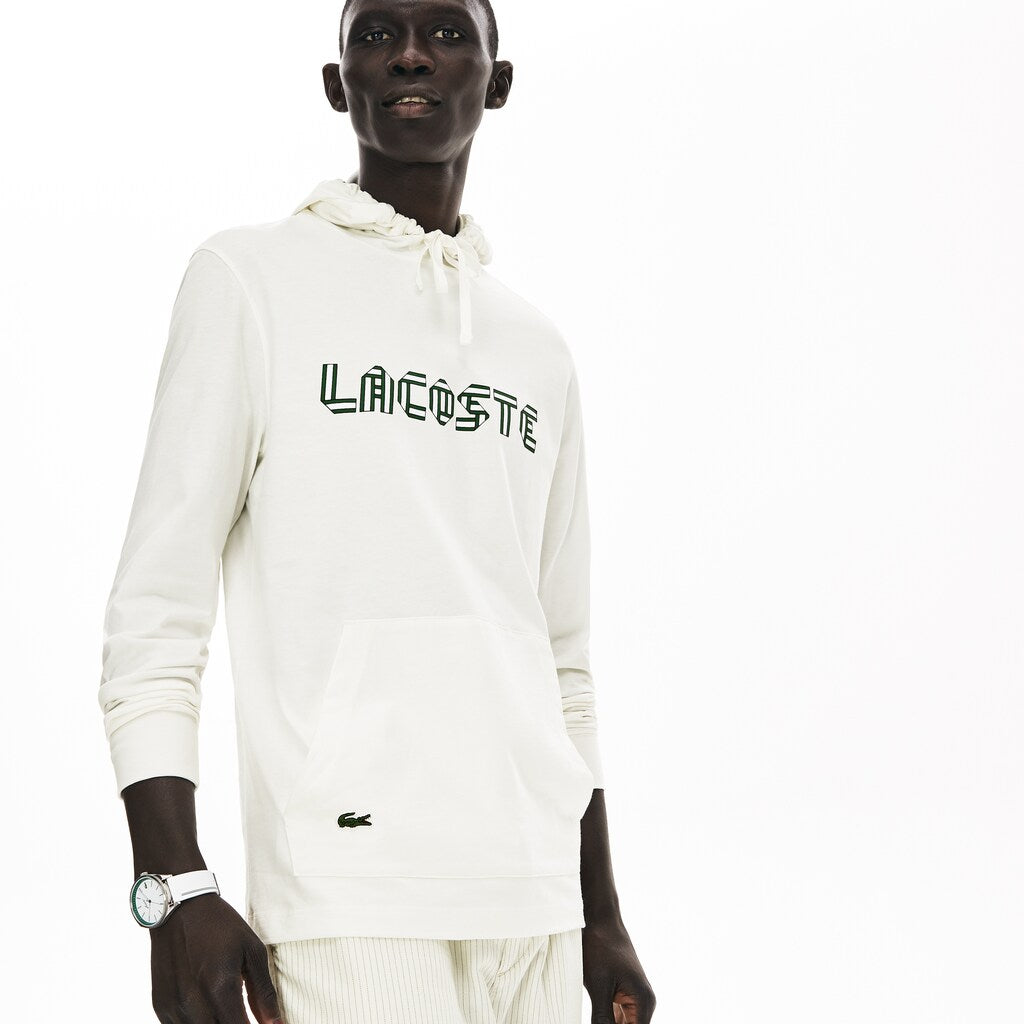 Mens   Heritage Ribbon Regular Fit Hooded T-shirt | Lacoste White • 70V