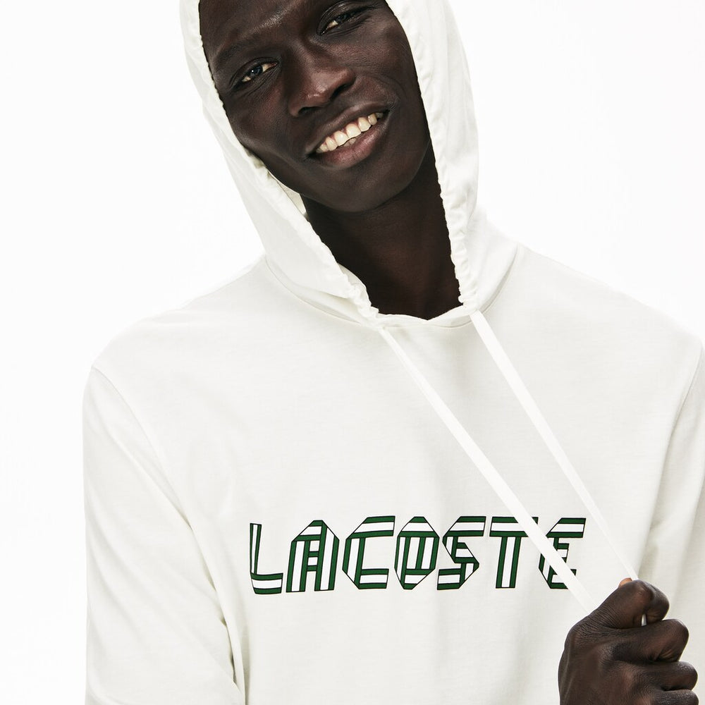 Mens   Heritage Ribbon Regular Fit Hooded T-shirt | Lacoste White • 70V