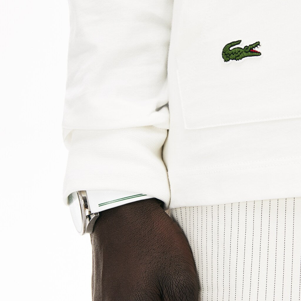 Mens   Heritage Ribbon Regular Fit Hooded T-shirt | Lacoste White • 70V
