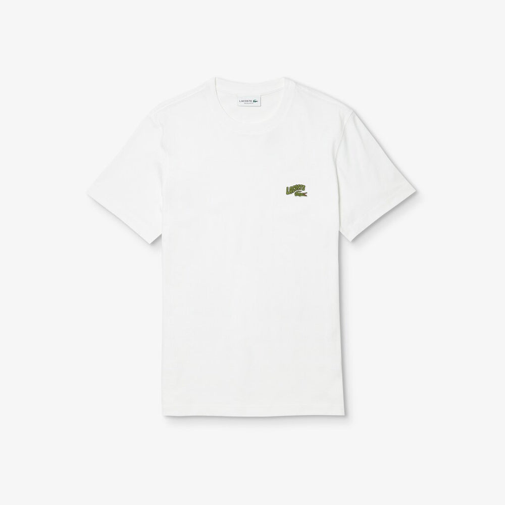 Mens   Embroidered Logo Regular Fit T-shirt | Lacoste White • 001