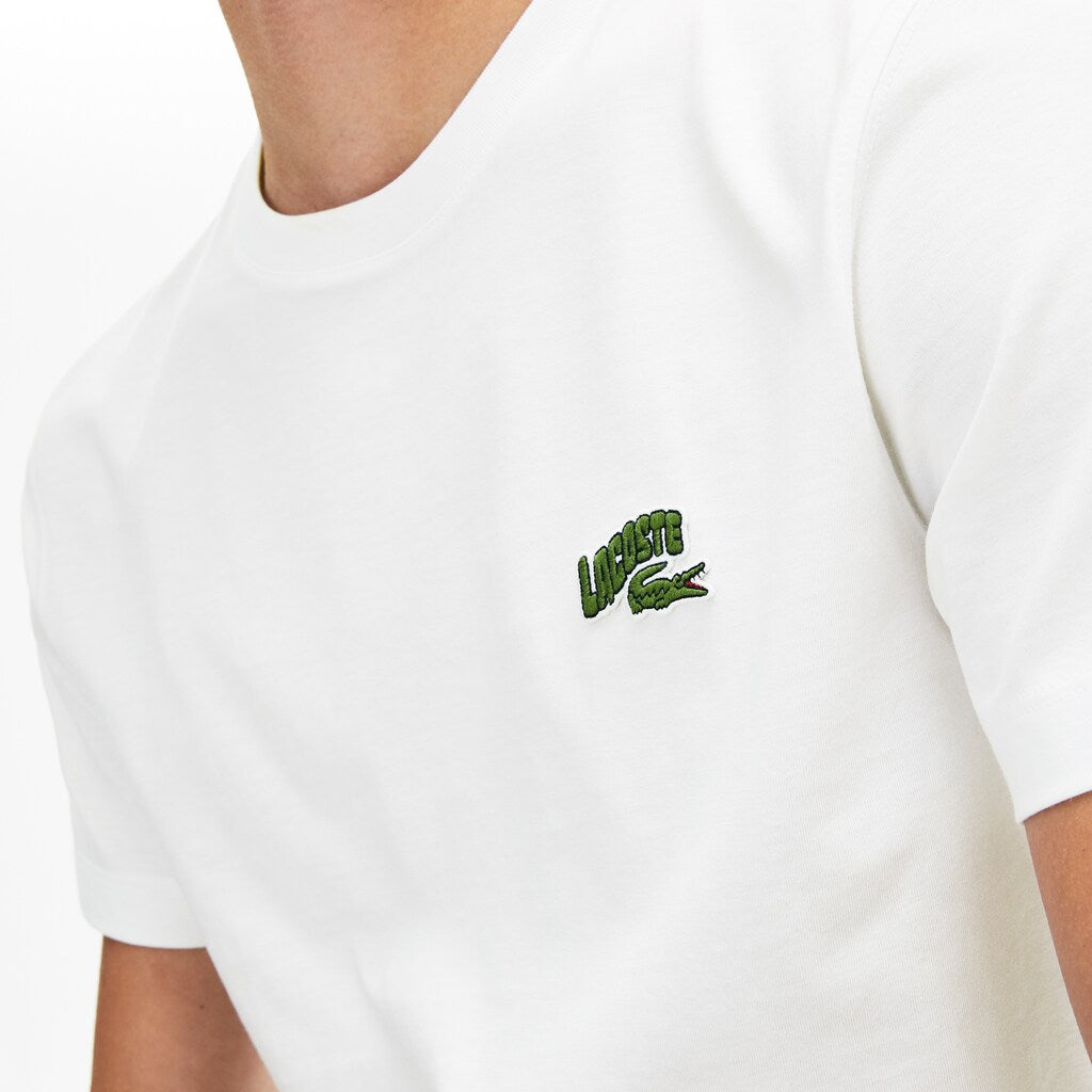 Mens   Embroidered Logo Regular Fit T-shirt | Lacoste White • 001