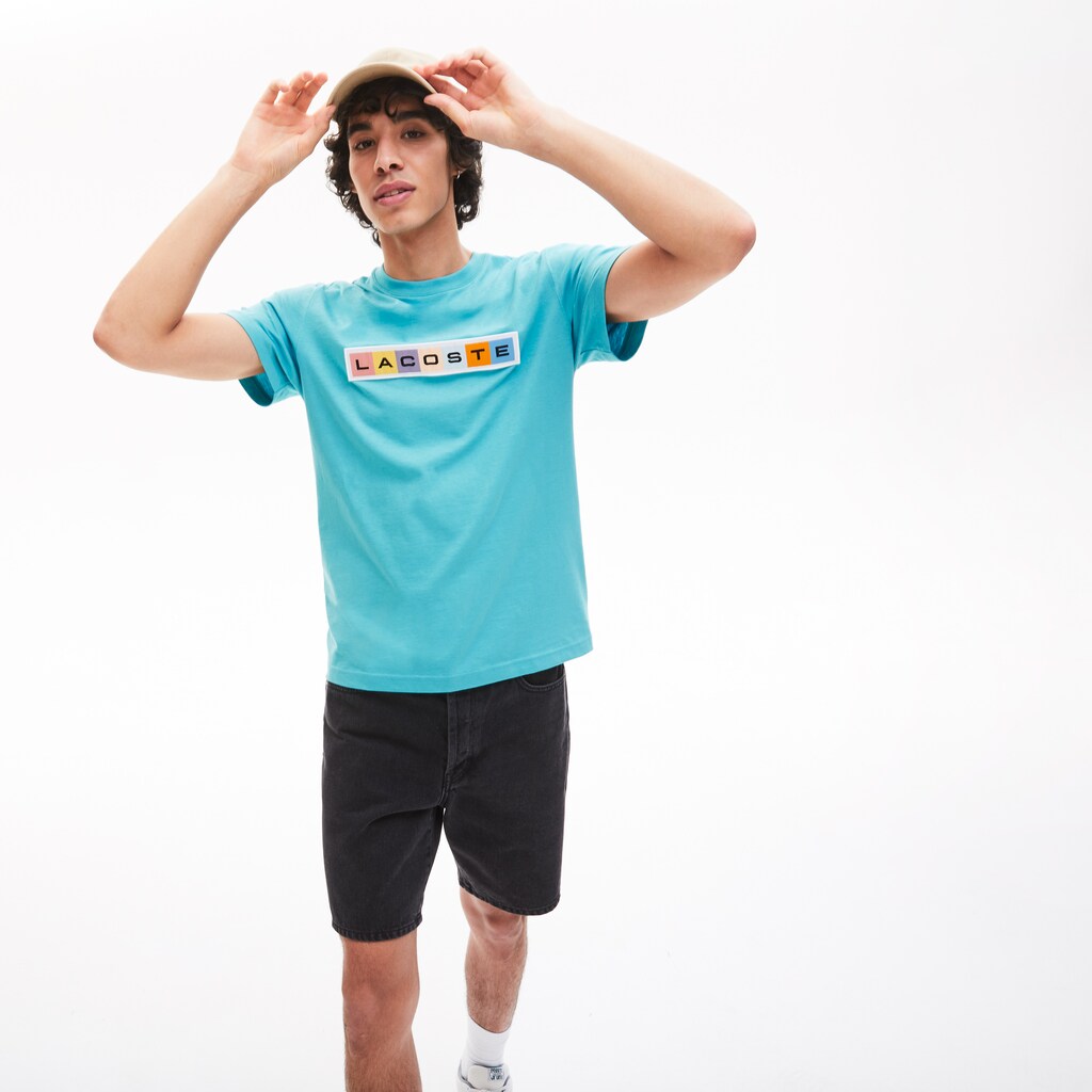 Mens   Retro Logo Graphic T-shirt | Lacoste Turquoise • Yzk