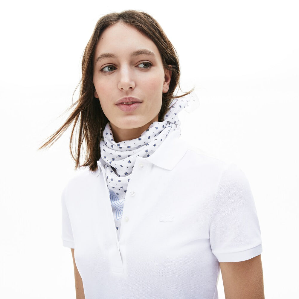 Womens Wo  Stretch Cotton Piqué Polo Dress | Lacoste White • 001