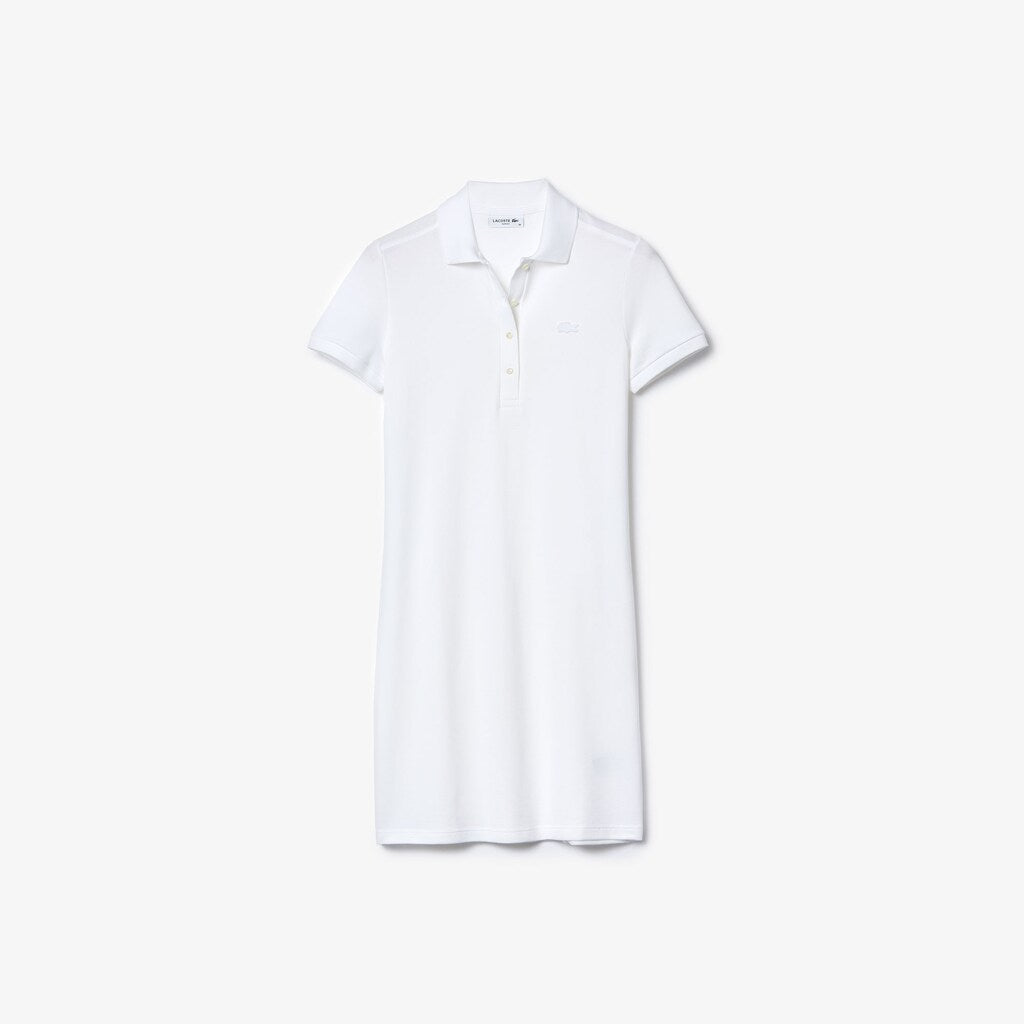 Womens Wo  Stretch Cotton Piqué Polo Dress | Lacoste White • 001