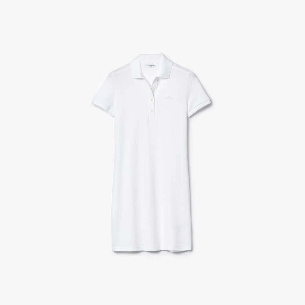 Womens Wo  Stretch Cotton Piqué Polo Dress | Lacoste White • 001