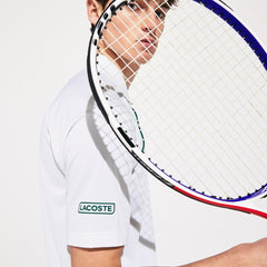 Mens   SPORT Novak Djokovic Breathable Ultra-Light Polo Shirt | Lacoste White / Green • Ema