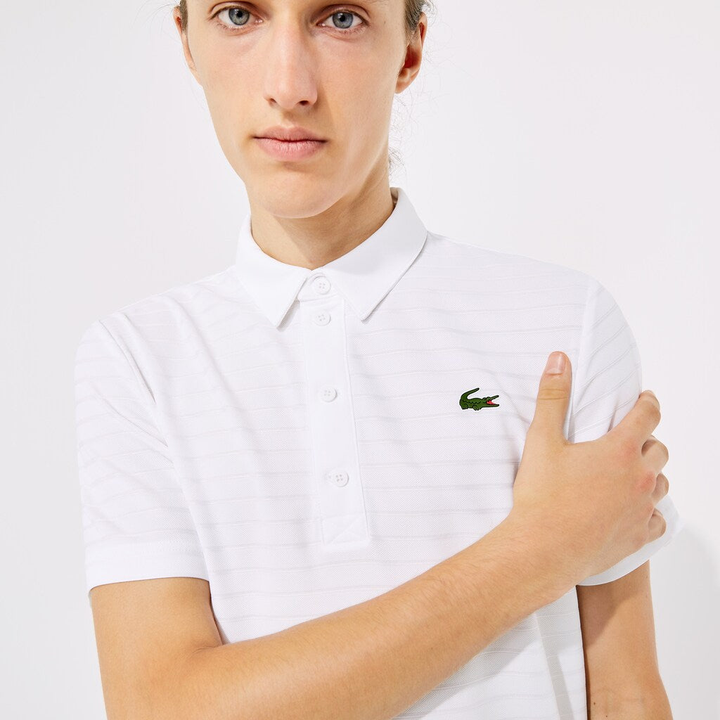 Mens   SPORT Textured Breathable Golf Polo Shirt | Lacoste White • 001