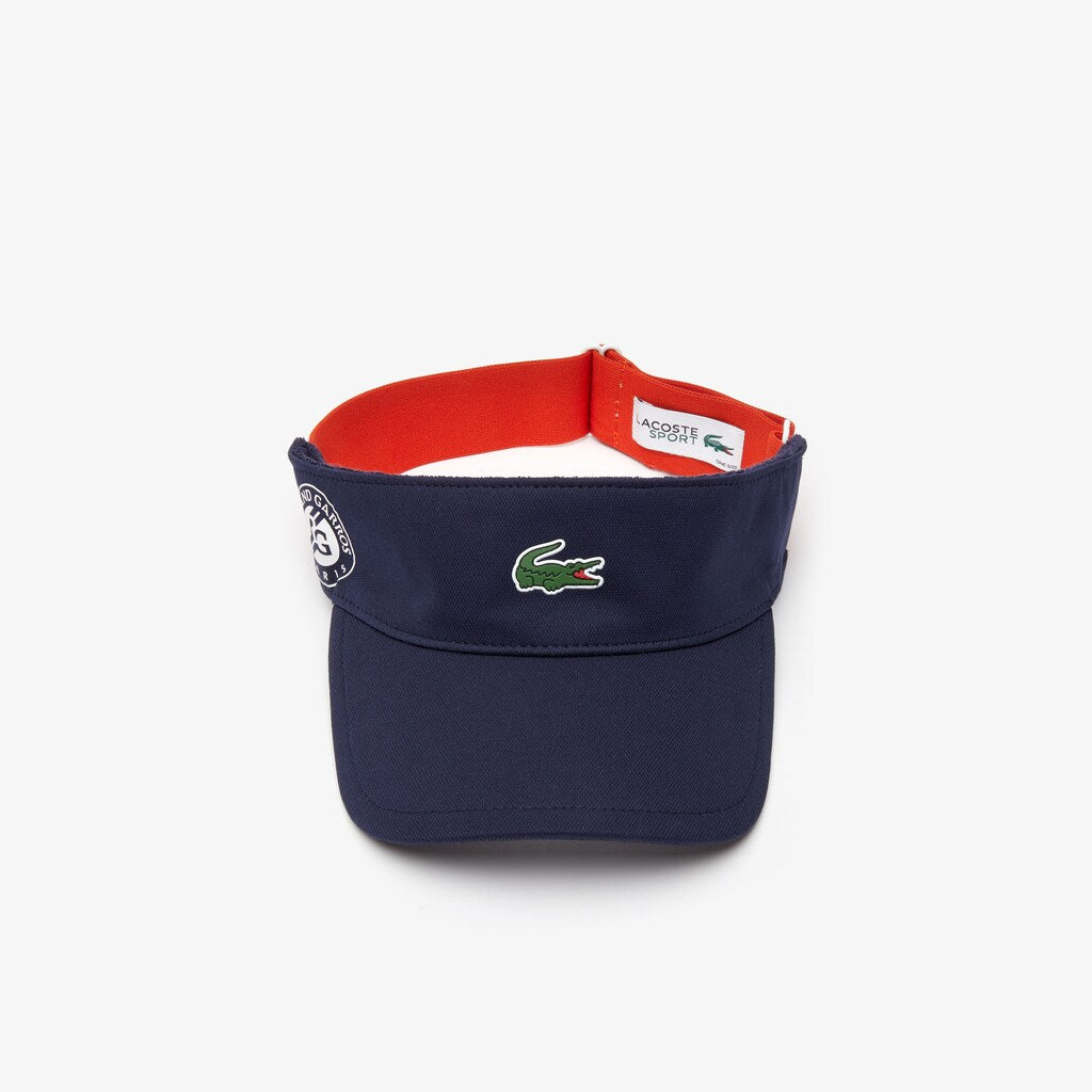 Mens   SPORT Roland Garros Two-Tone Piqué Visor | Lacoste Navy Blue / Red / White • Mur