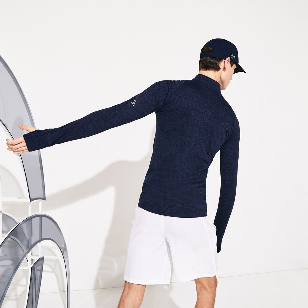 Mens   SPORT Novak Djokovic Stretch Zippered Jacket | Lacoste Navy Blue • 166