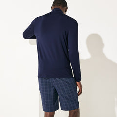 Mens   SPORT Stretch Zippered Collar Sweatshirt | Lacoste Navy Blue • 166