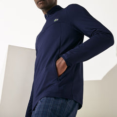 Mens   SPORT Stretch Zippered Collar Sweatshirt | Lacoste Navy Blue • 166