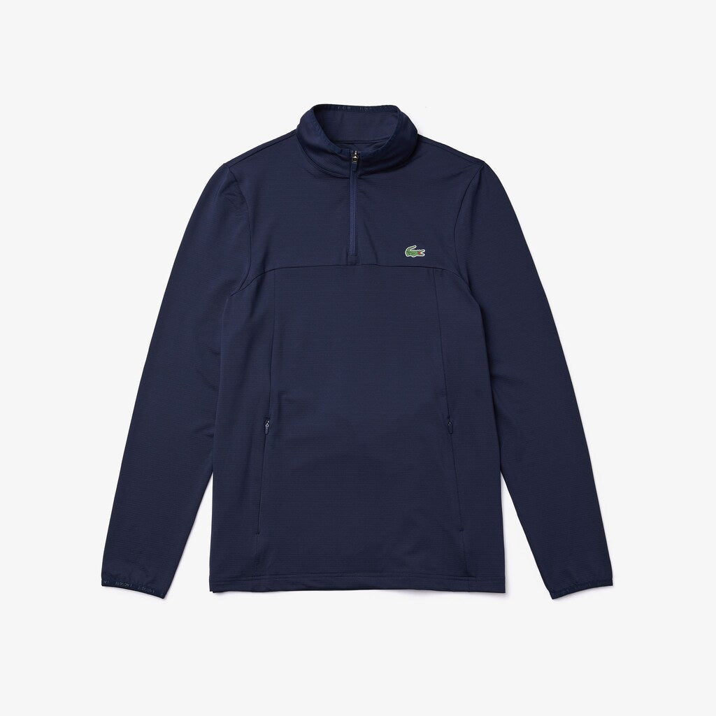 Mens   SPORT Stretch Zippered Collar Sweatshirt | Lacoste Navy Blue • 166