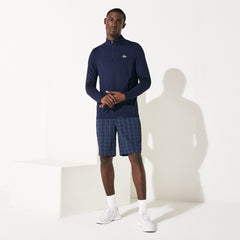 Mens   SPORT Stretch Zippered Collar Sweatshirt | Lacoste Navy Blue • 166