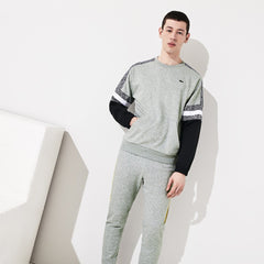 Mens   SPORT Print-Block Sweatshirt | Lacoste Grey Chine / Black / White • Sx8