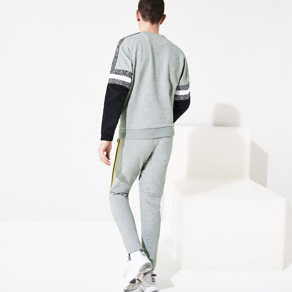 Mens   SPORT Print-Block Sweatshirt | Lacoste Grey Chine / Black / White • Sx8