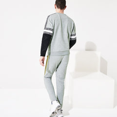 Mens   SPORT Print-Block Sweatshirt | Lacoste Grey Chine / Black / White • Sx8