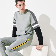 Mens   SPORT Print-Block Sweatshirt | Lacoste Grey Chine / Black / White • Sx8