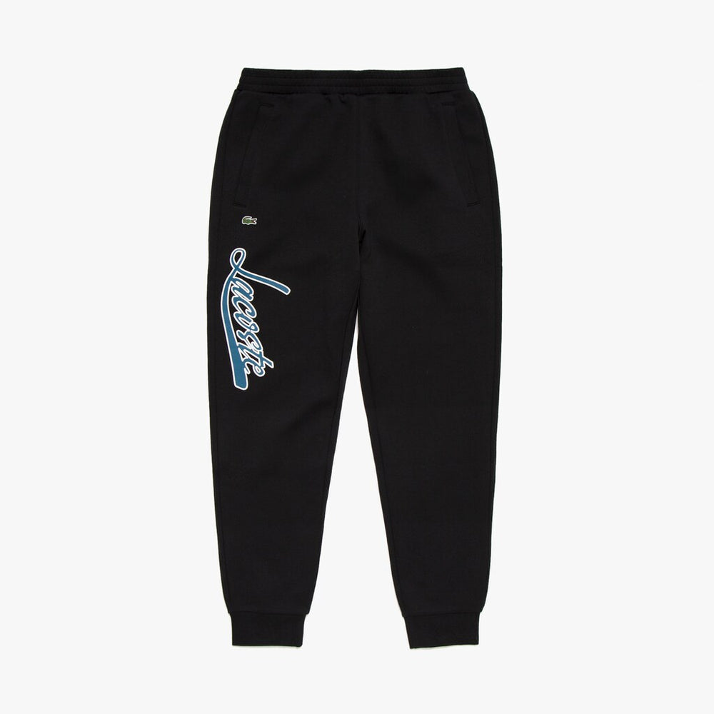 Mens   Script Fleece Track Pants | Lacoste Black • 031