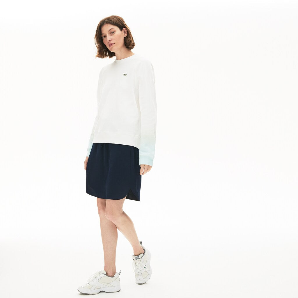 Womens Wo  Made in France Crew Neck Organic Cotton Sweatshirt | Lacoste Turquoise / Light Green / White • Kj4