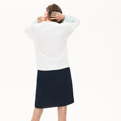 Womens Wo  Made in France Crew Neck Organic Cotton Sweatshirt | Lacoste Turquoise / Light Green / White • Kj4