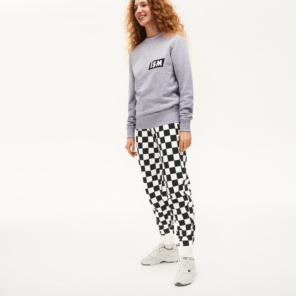 Mens/Womens Unisex LIVE Check Fleece Tracksuit Pants | Lacoste White / Black • 8Lp