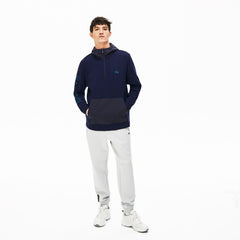 Mens   Hooded Color-Block Zip Up Sweatshirt | Lacoste Navy Blue / Dark Grey • Lr7