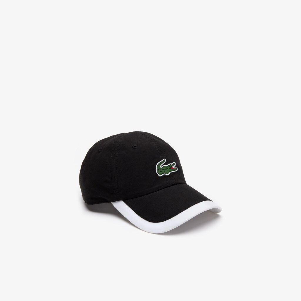 Mens   SPORT Contrast Border Lightweight Cap | Lacoste Black / White • 258