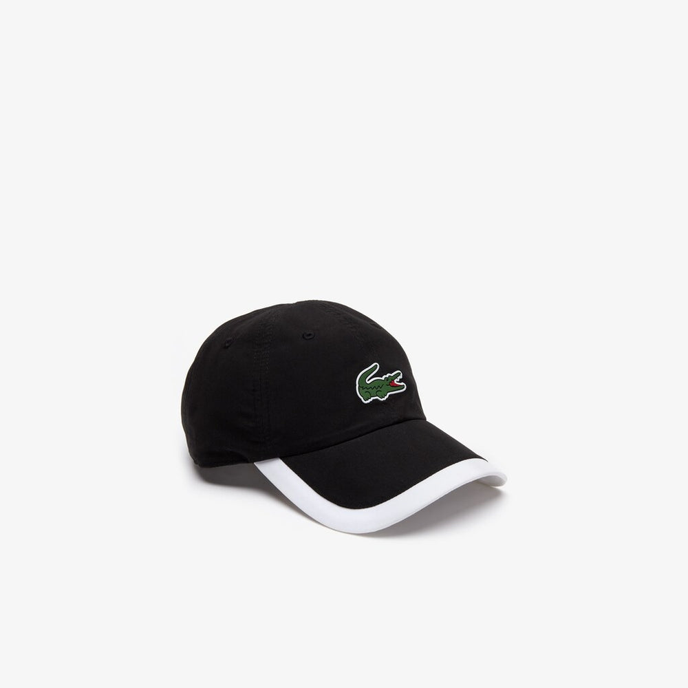 Mens   SPORT Contrast Border Lightweight Cap | Lacoste Black / White • 258