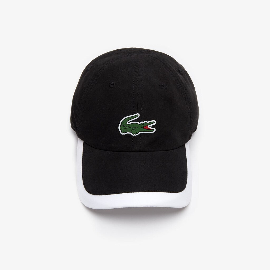 Mens   SPORT Contrast Border Lightweight Cap | Lacoste Black / White • 258