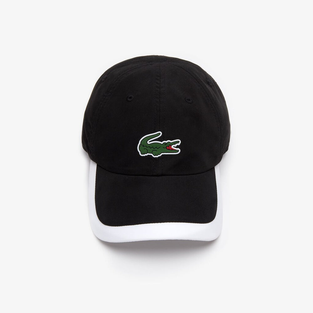 Mens   SPORT Contrast Border Lightweight Cap | Lacoste Black / White • 258