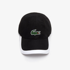 Mens   SPORT Contrast Border Lightweight Cap | Lacoste Black / White • 258