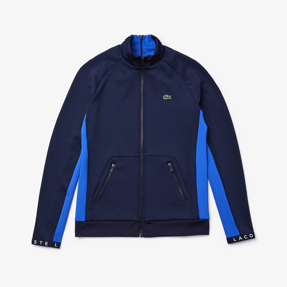 Womens Wo  SPORT Lightweight Neoprene Tennis Zip-Up | Lacoste Navy Blue / Blue / Navy Blue / White • Xvz