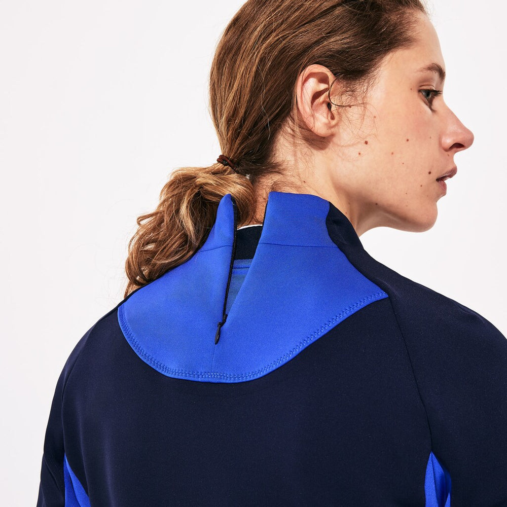 Womens Wo  SPORT Lightweight Neoprene Tennis Zip-Up | Lacoste Navy Blue / Blue / Navy Blue / White • Xvz