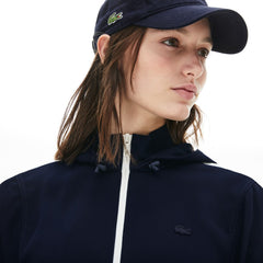 Womens Wo  Hooded Zip-Up Sweatshirt | Lacoste Black/White • Hhw