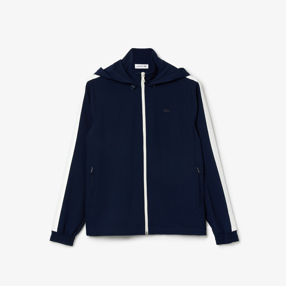 Womens Wo  Hooded Zip-Up Sweatshirt | Lacoste Black/White • Hhw