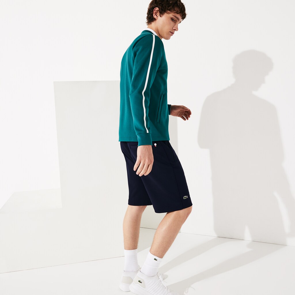 Mens   SPORT Roland Garros V-Neck Zip Sweatshirt | Lacoste Green / White / Red • Ym6