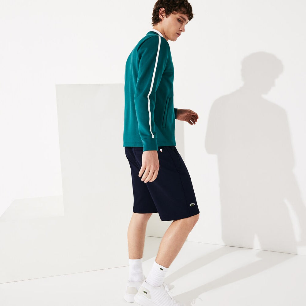 Mens   SPORT Roland Garros V-Neck Zip Sweatshirt | Lacoste Green / White / Red • Ym6