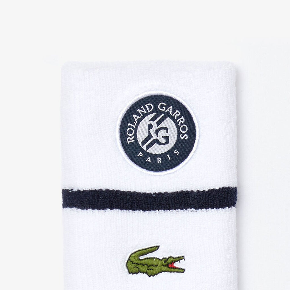 Mens   SPORT Roland Garros Wristbands | Lacoste White / Navy Blue / White • Du9