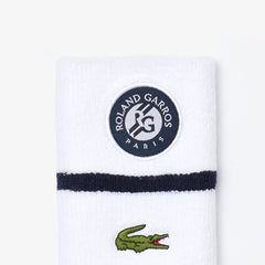 Mens   SPORT Roland Garros Wristbands | Lacoste White / Navy Blue / White • Du9