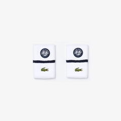Mens   SPORT Roland Garros Wristbands | Lacoste White / Navy Blue / White • Du9