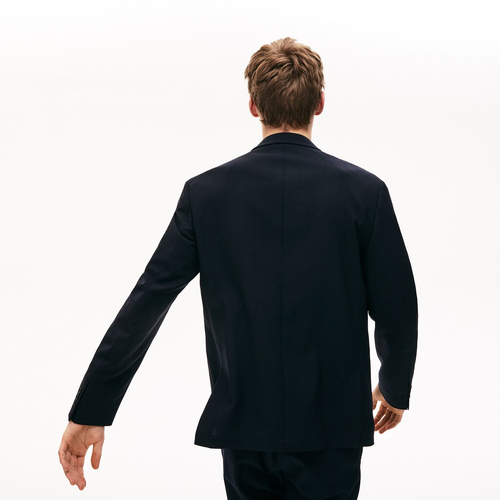 Mens   Straight-Cut Wool Jacket | Lacoste Navy Blue • Mxq